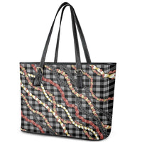 Hawaii Palaka Niihau Shell Lei Leather Tote Bag Tropical Island Plaid Patterns DT05 - Polynesian Pride