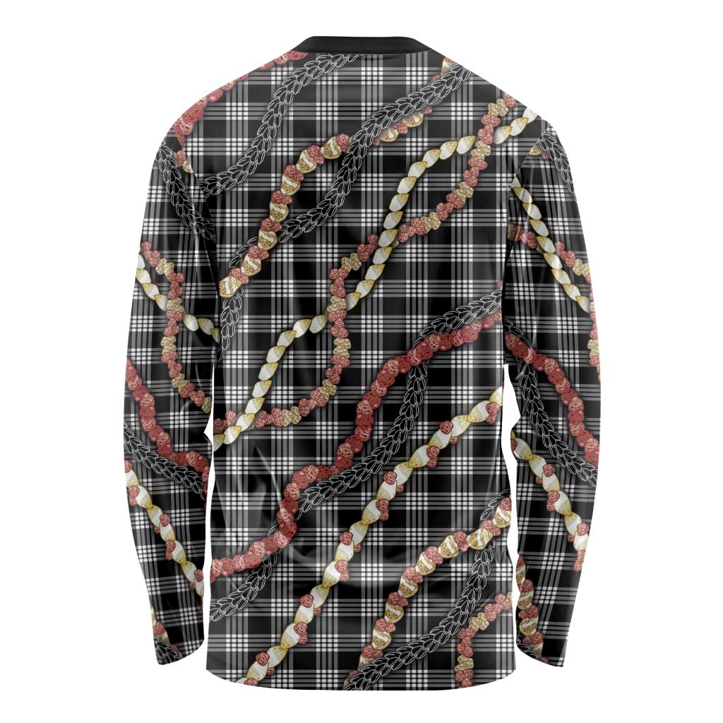 Hawaii Palaka Niihau Shell Lei Long Sleeve Shirt Tropical Island Plaid Patterns DT05 - Polynesian Pride