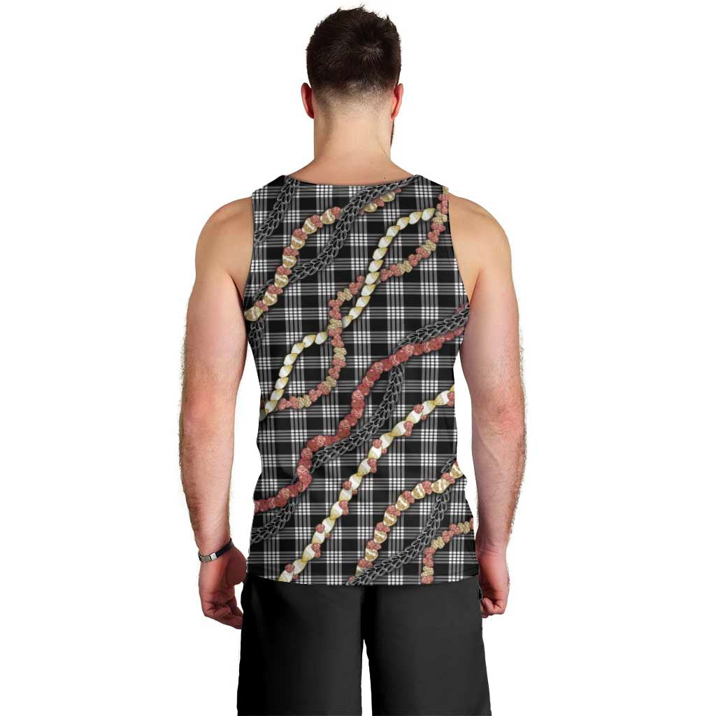 Hawaii Palaka Niihau Shell Lei Men Tank Top Tropical Island Plaid Patterns DT05 - Polynesian Pride