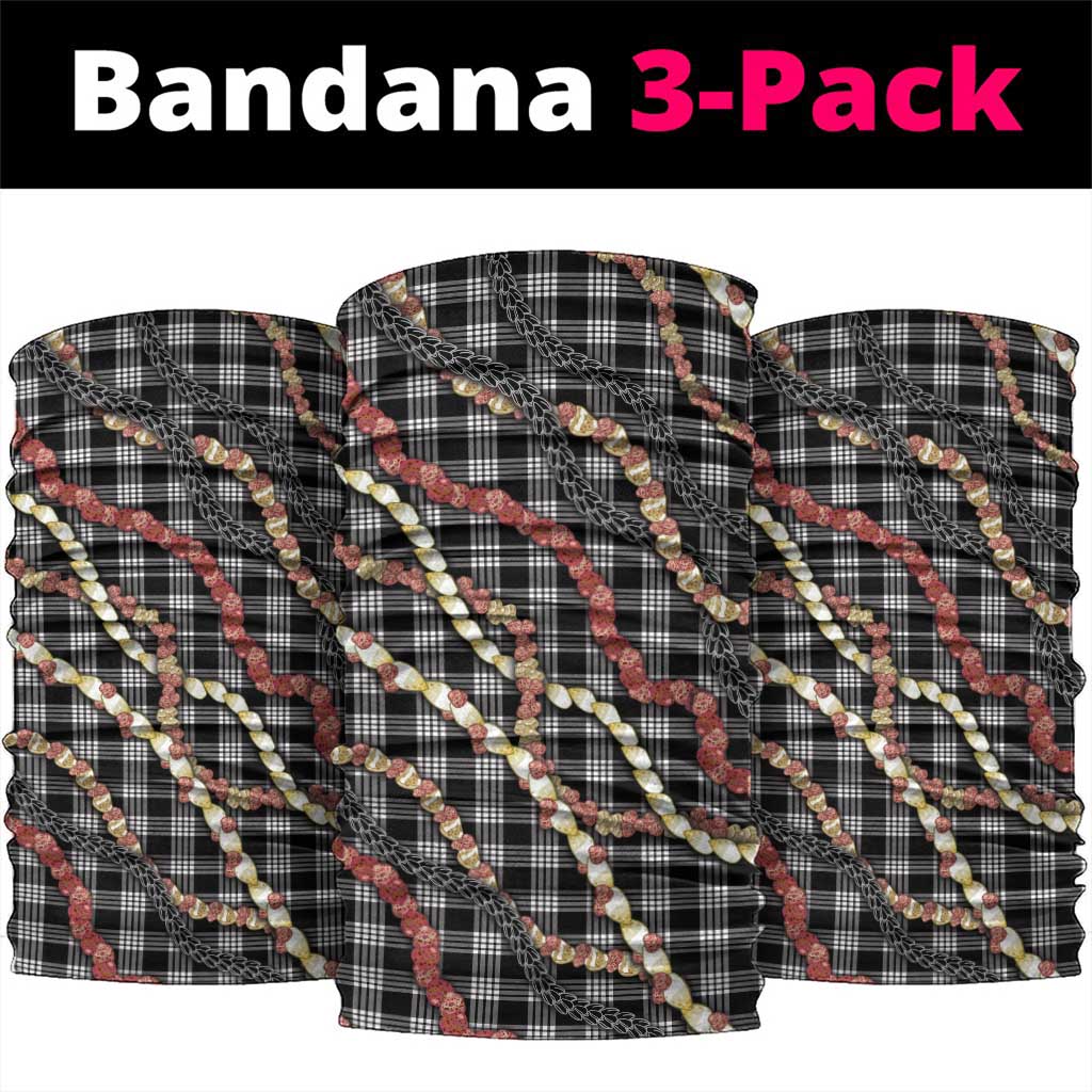 Hawaii Palaka Niihau Shell Lei Neck Gaiter Tropical Island Plaid Patterns DT05 package One Size: 25*50cm Black - Polynesian Pride