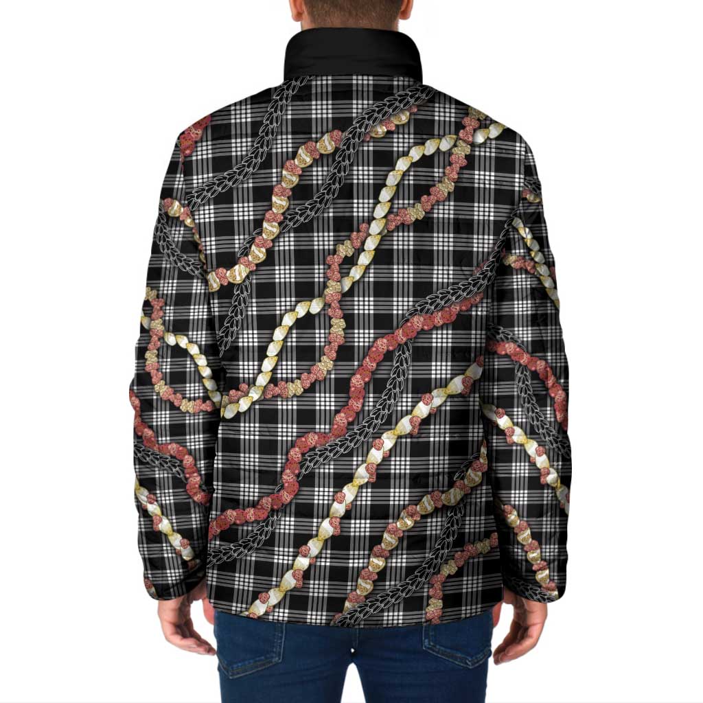 Hawaii Palaka Niihau Shell Lei Padded Jacket Tropical Island Plaid Patterns DT05 - Polynesian Pride