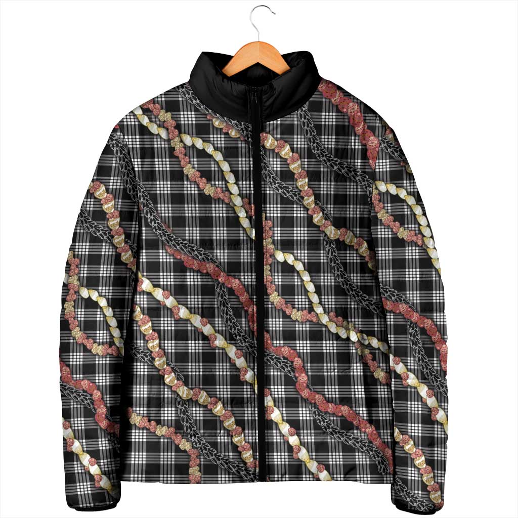 Hawaii Palaka Niihau Shell Lei Padded Jacket Tropical Island Plaid Patterns DT05 - Polynesian Pride