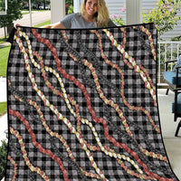 Hawaii Palaka Niihau Shell Lei Quilt Tropical Island Plaid Patterns DT05 Black - Polynesian Pride