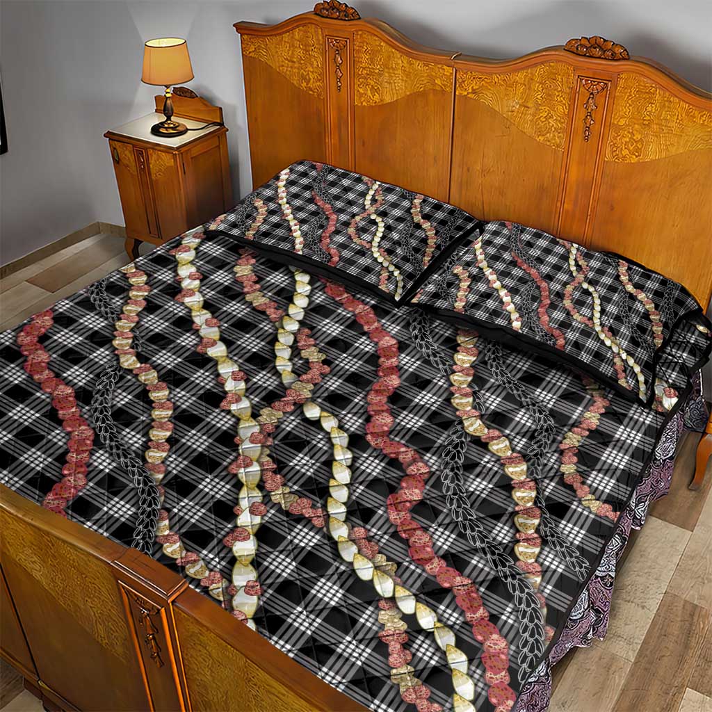 Hawaii Palaka Niihau Shell Lei Quilt Bed Set Tropical Island Plaid Patterns DT05 - Polynesian Pride
