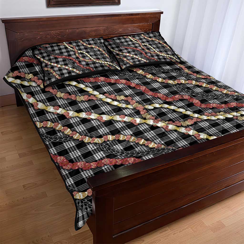 Hawaii Palaka Niihau Shell Lei Quilt Bed Set Tropical Island Plaid Patterns DT05 - Polynesian Pride