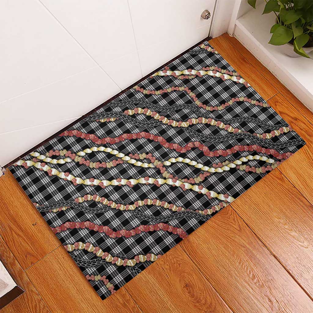 Hawaii Palaka Niihau Shell Lei Rubber Doormat Tropical Island Plaid Patterns DT05 - Polynesian Pride
