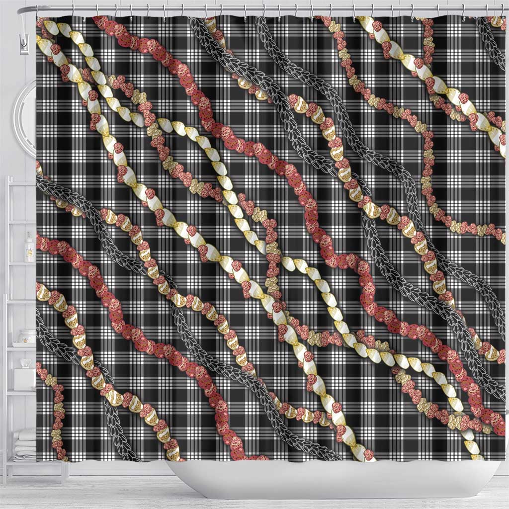 Hawaii Palaka Niihau Shell Lei Shower Curtain Tropical Island Plaid Patterns DT05 - Polynesian Pride