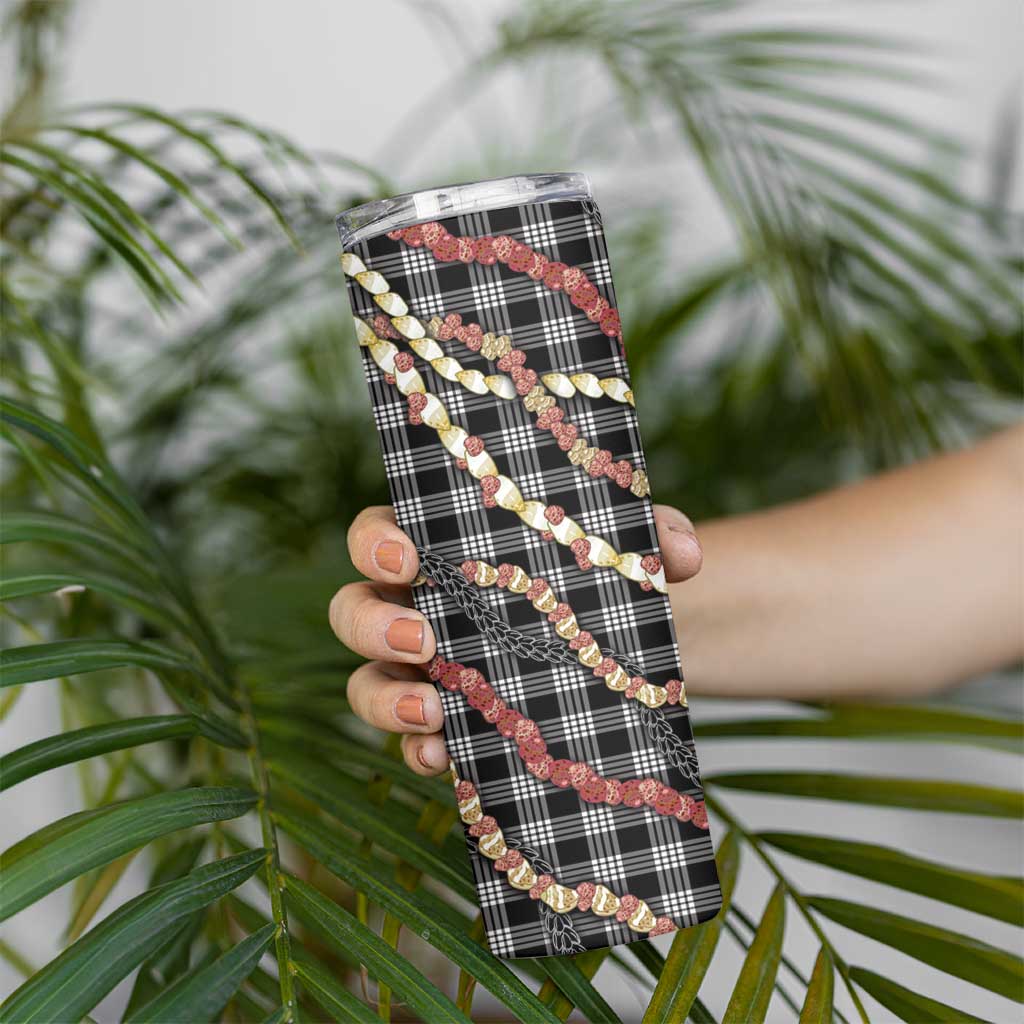 Hawaii Palaka Niihau Shell Lei Skinny Tumbler Tropical Island Plaid Patterns DT05 - Polynesian Pride