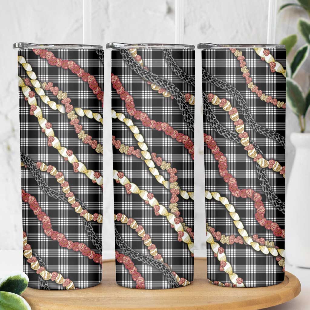Hawaii Palaka Niihau Shell Lei Skinny Tumbler Tropical Island Plaid Patterns DT05 - Polynesian Pride