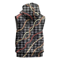 Hawaii Palaka Niihau Shell Lei Sleeveless Hoodie Tropical Island Plaid Patterns DT05 - Polynesian Pride