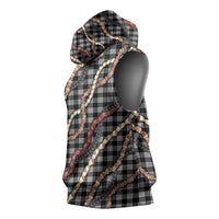 Hawaii Palaka Niihau Shell Lei Sleeveless Hoodie Tropical Island Plaid Patterns DT05 - Polynesian Pride