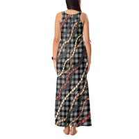 Hawaii Palaka Niihau Shell Lei Tank Maxi Dress Tropical Island Plaid Patterns