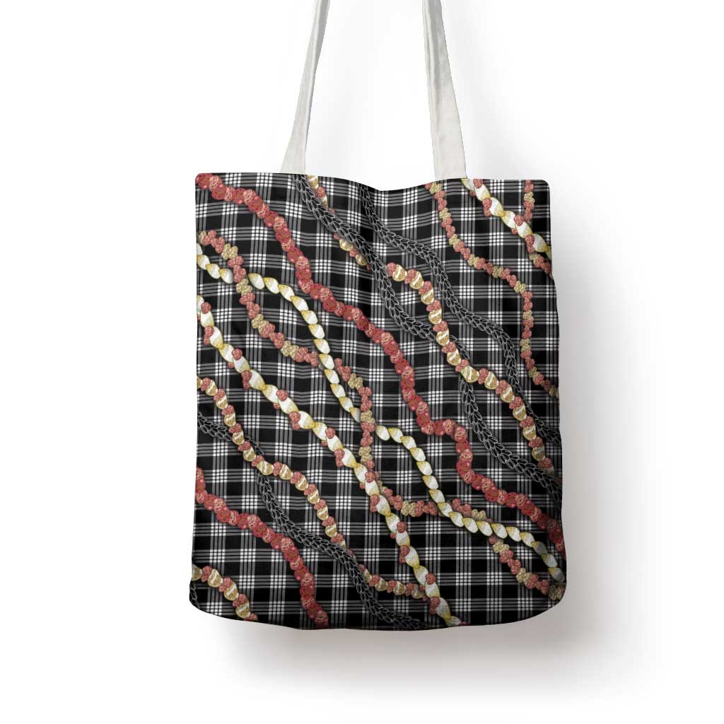 Hawaii Palaka Niihau Shell Lei Tote Bag Tropical Island Plaid Patterns DT05 - Polynesian Pride