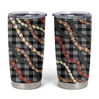 Hawaii Palaka Niihau Shell Lei Tumbler Cup Tropical Island Plaid Patterns DT05 Black - Polynesian Pride