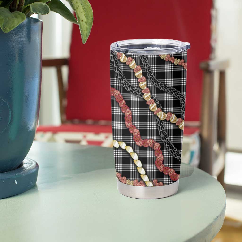 Hawaii Palaka Niihau Shell Lei Tumbler Cup Tropical Island Plaid Patterns DT05 - Polynesian Pride
