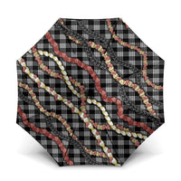 Hawaii Palaka Niihau Shell Lei Umbrella Tropical Island Plaid Patterns DT05 One Size Folded 11.42 inch Opened Diameter 37.4 inch Black - Polynesian Pride