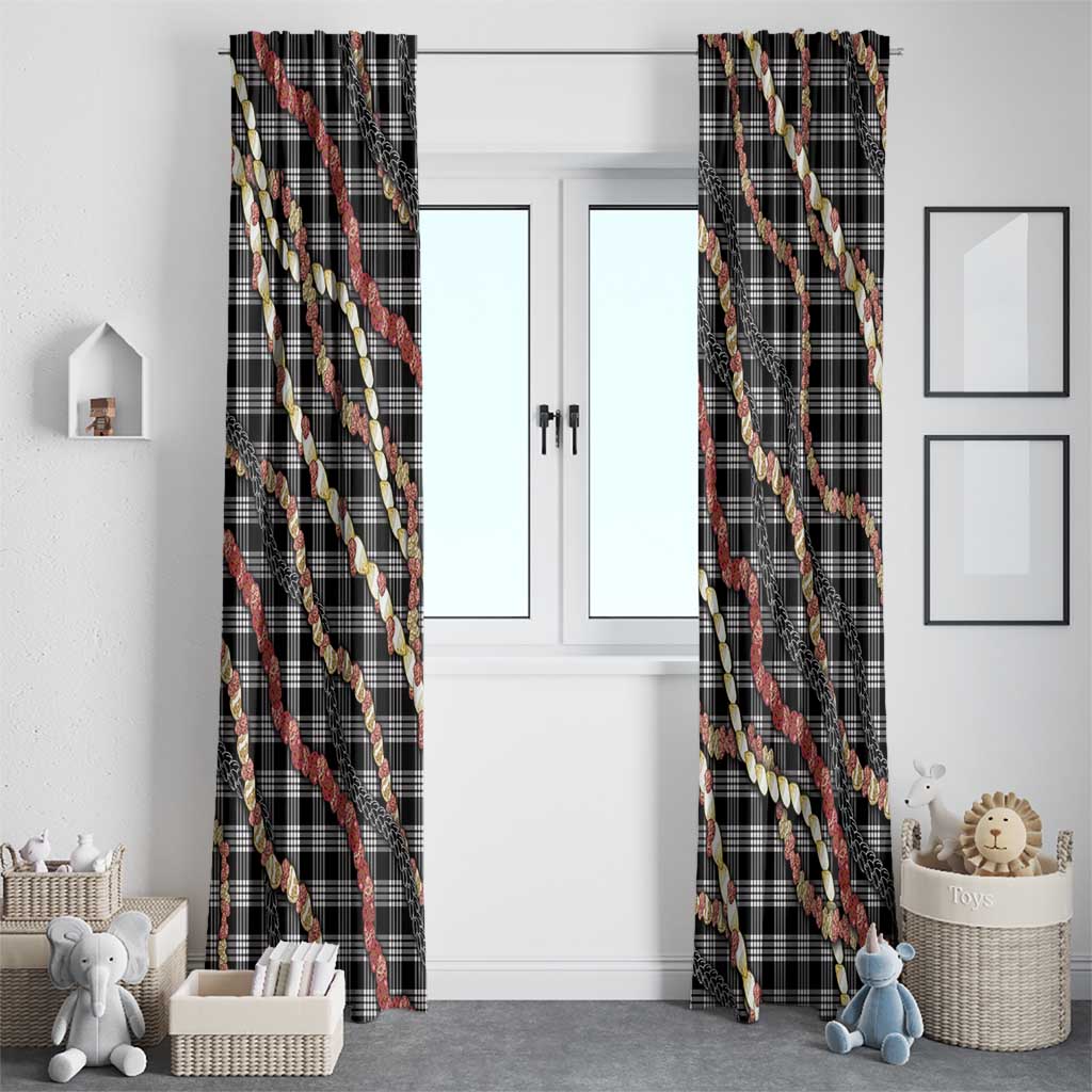Hawaii Palaka Niihau Shell Lei Window Curtain Tropical Island Plaid Patterns DT05 - Polynesian Pride