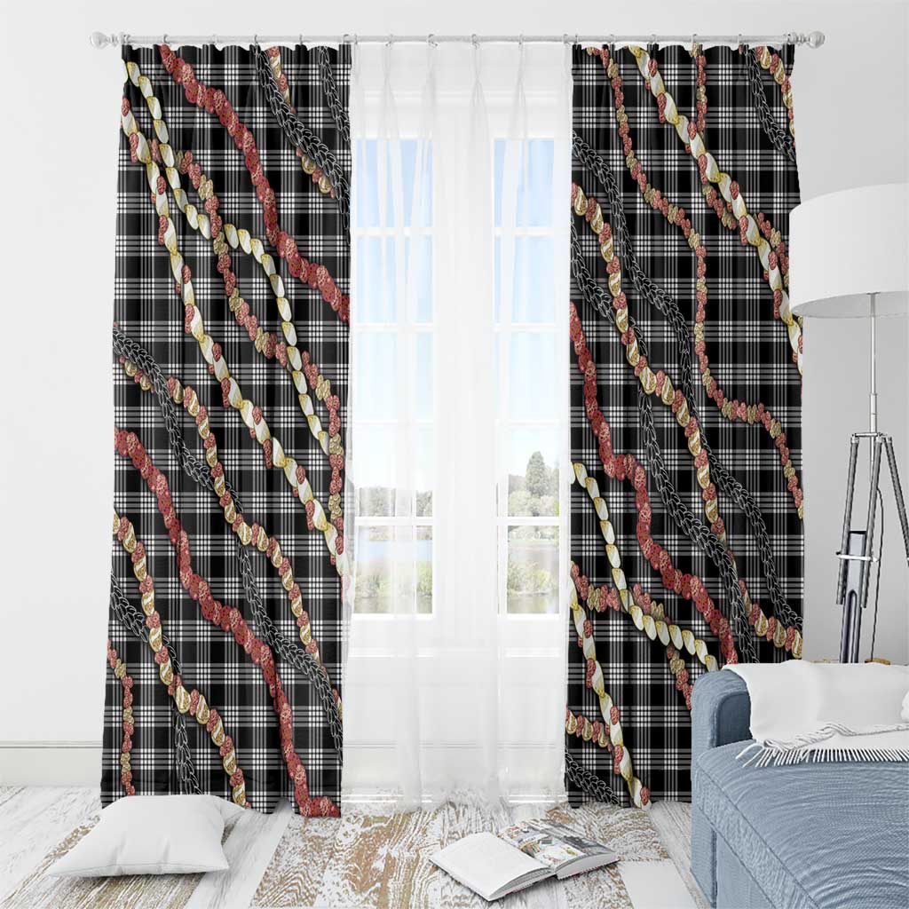 Hawaii Palaka Niihau Shell Lei Window Curtain Tropical Island Plaid Patterns DT05 - Polynesian Pride