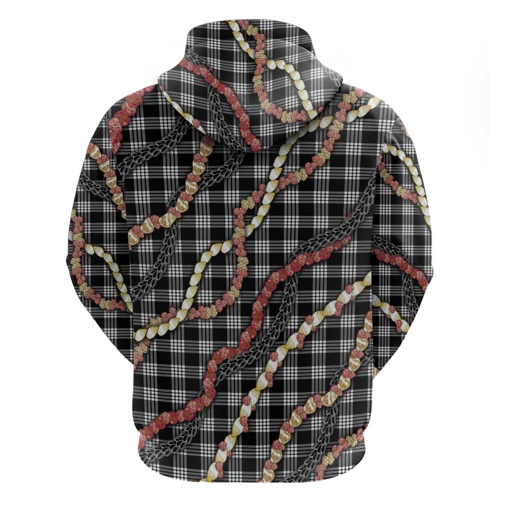 Hawaii Palaka Niihau Shell Lei Zip Hoodie Tropical Island Plaid Patterns DT05 - Polynesian Pride