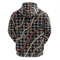 Hawaii Palaka Niihau Shell Lei Zip Hoodie Tropical Island Plaid Patterns DT05 - Polynesian Pride