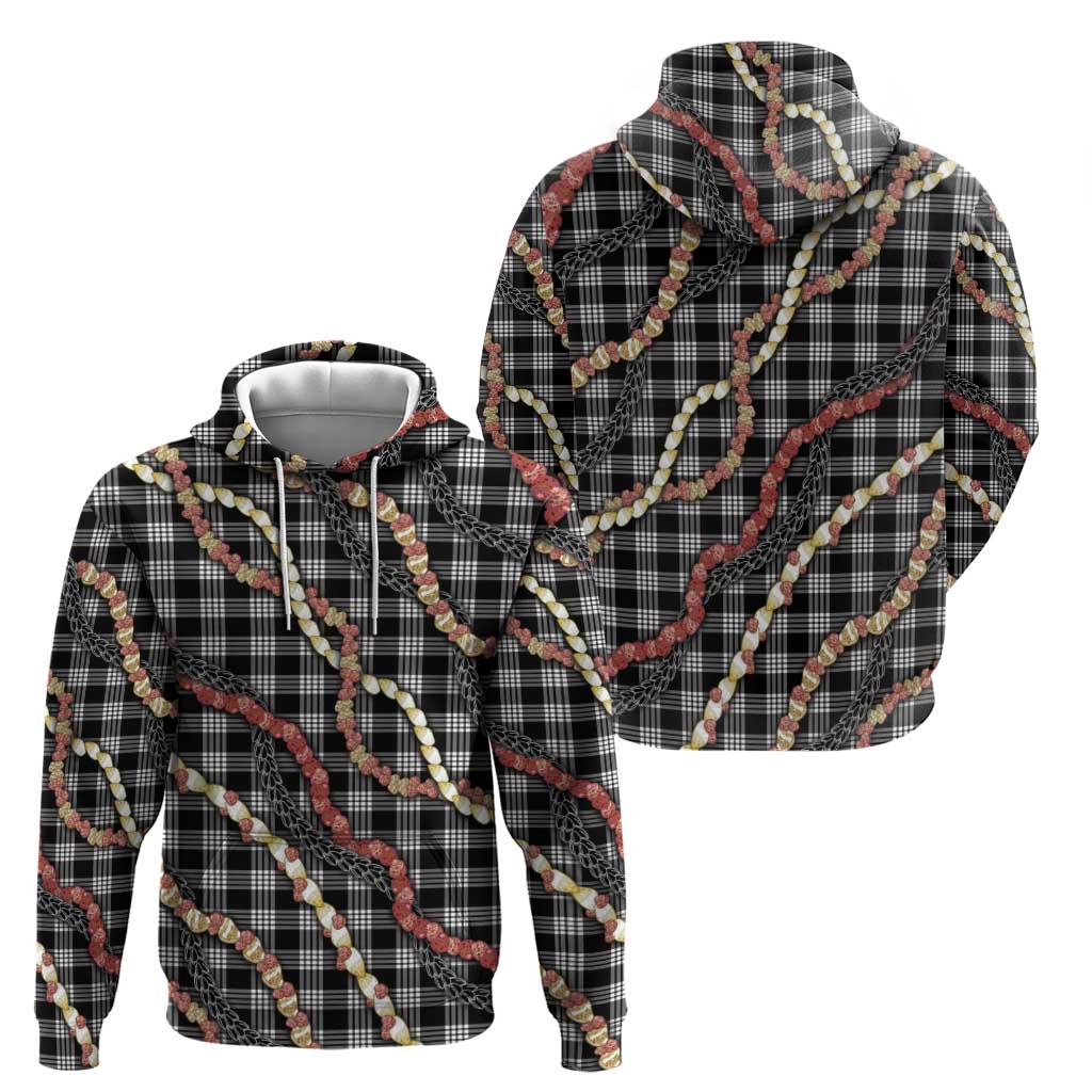 Hawaii Palaka Niihau Shell Lei Zip Hoodie Tropical Island Plaid Patterns DT05 - Polynesian Pride