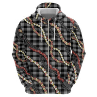 Hawaii Palaka Niihau Shell Lei Zip Hoodie Tropical Island Plaid Patterns DT05 - Polynesian Pride