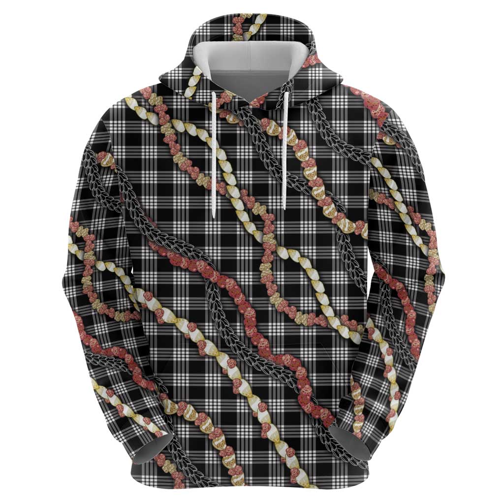 Hawaii Palaka Niihau Shell Lei Zip Hoodie Tropical Island Plaid Patterns DT05 - Polynesian Pride