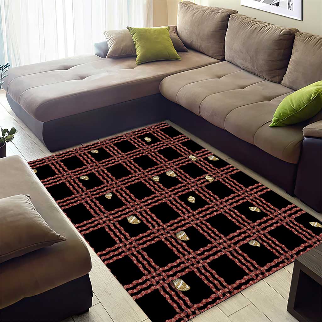 Hawaii Palaka Kahelelani Shell Lei Costume Area Rug Plaid Patterns DT05 - Polynesian Pride