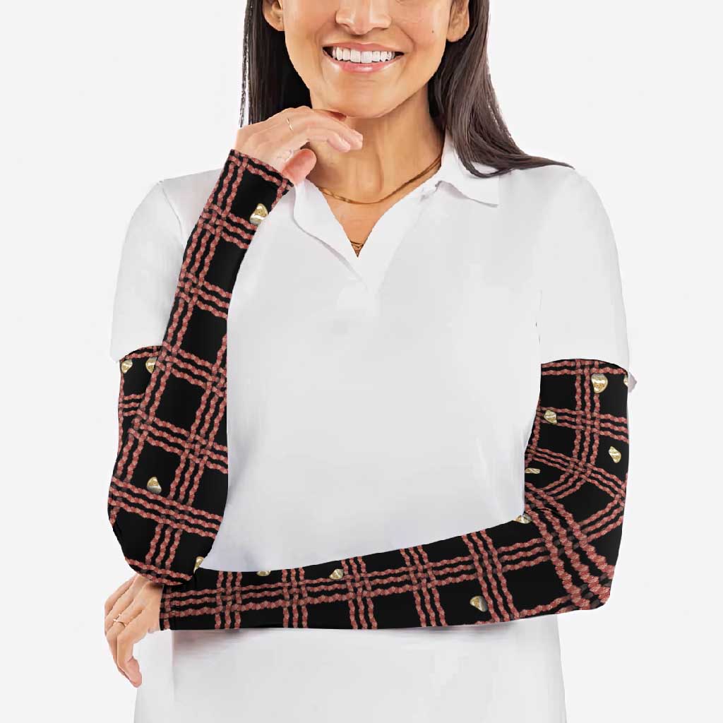 Hawaii Palaka Kahelelani Shell Lei Costume Arm Sleeves Plaid Patterns DT05 - Polynesian Pride