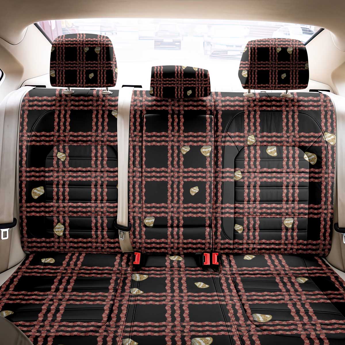 Hawaii Palaka Kahelelani Shell Lei Costume Back Car Seat Cover Plaid Patterns