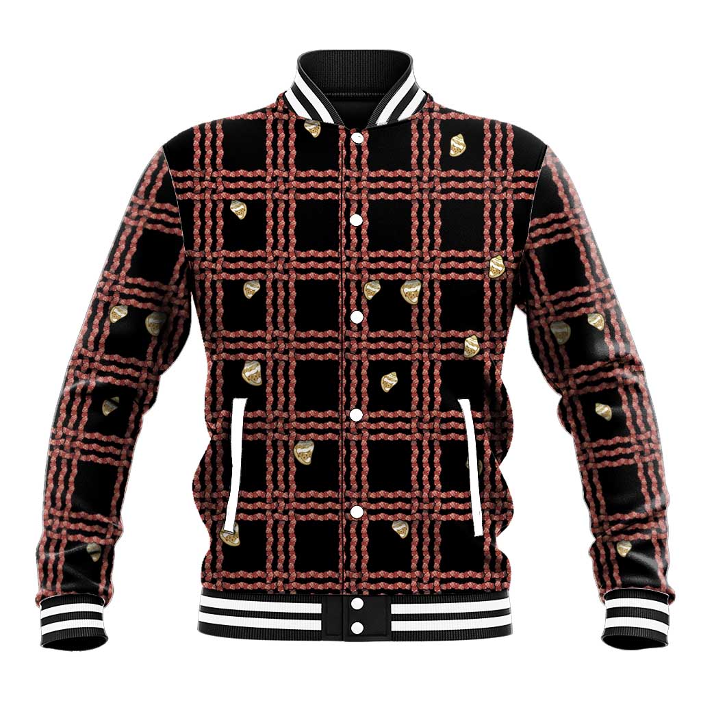 Hawaii Palaka Kahelelani Shell Lei Costume Baseball Jacket Plaid Patterns DT05 Unisex Black - Polynesian Pride