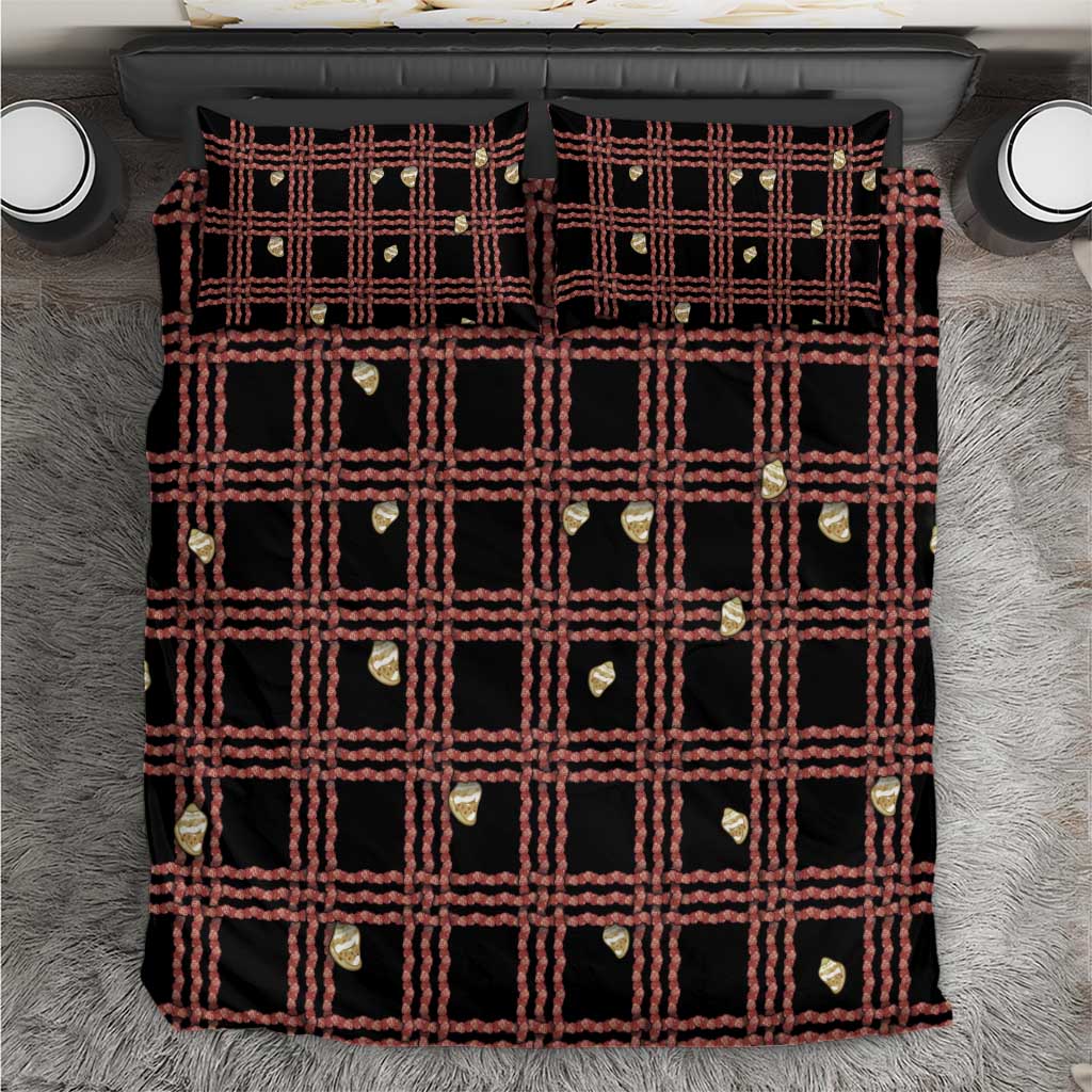 Hawaii Palaka Kahelelani Shell Lei Costume Bedding Set Plaid Patterns DT05 Black - Polynesian Pride