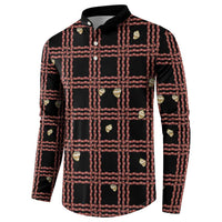 Hawaii Palaka Kahelelani Shell Lei Costume Button Sweatshirt Plaid Patterns DT05 - Polynesian Pride