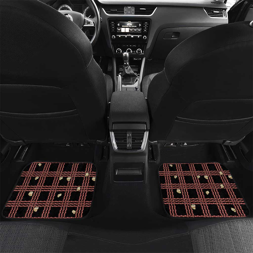 Hawaii Palaka Kahelelani Shell Lei Costume Car Mats Plaid Patterns DT05 Set 2pcs - Back Black - Polynesian Pride