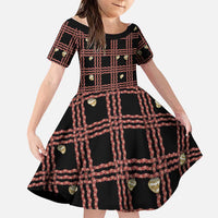 Hawaii Palaka Kahelelani Shell Lei Costume Family Matching Long Sleeve Bodycon Dress and Hawaiian Shirt Plaid Patterns