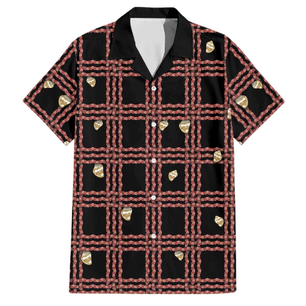 Hawaii Palaka Kahelelani Shell Lei Costume Family Matching Long Sleeve Bodycon Dress and Hawaiian Shirt Plaid Patterns