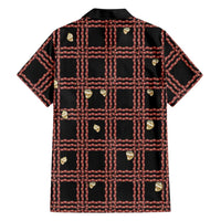 Hawaii Palaka Kahelelani Shell Lei Costume Family Matching Off The Shoulder Long Sleeve Dress and Hawaiian Shirt Plaid Patterns