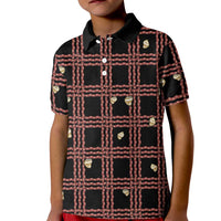 Hawaii Palaka Kahelelani Shell Lei Costume Kid Polo Shirt Plaid Patterns DT05 Kid Black - Polynesian Pride