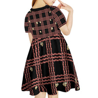 Hawaii Palaka Kahelelani Shell Lei Costume Kid Short Sleeve Dress Plaid Patterns DT05 - Polynesian Pride