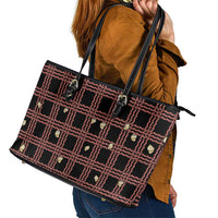 Hawaii Palaka Kahelelani Shell Lei Costume Leather Tote Bag Plaid Patterns DT05 - Polynesian Pride