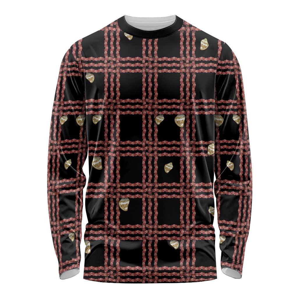 Hawaii Palaka Kahelelani Shell Lei Costume Long Sleeve Shirt Plaid Patterns DT05 Unisex Black - Polynesian Pride