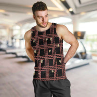 Hawaii Palaka Kahelelani Shell Lei Costume Men Tank Top Plaid Patterns DT05 Black - Polynesian Pride