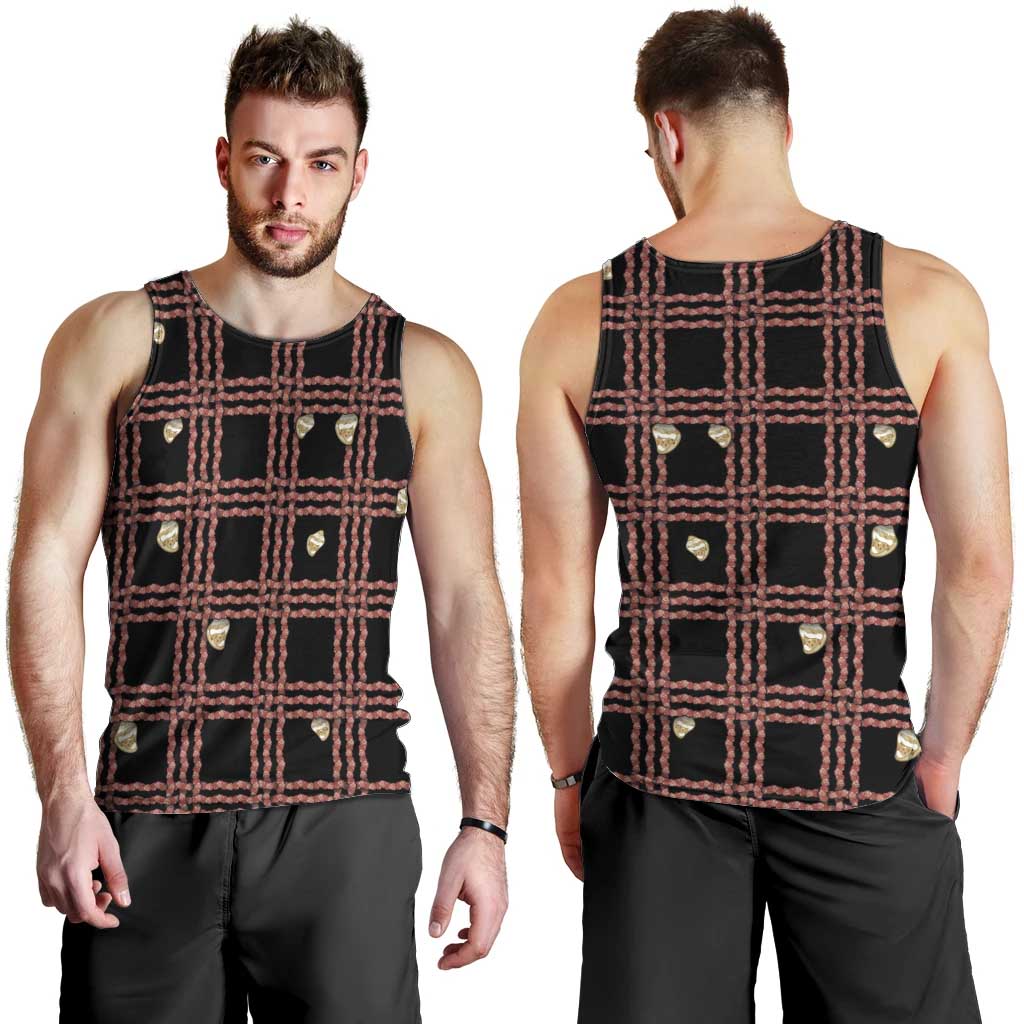 Hawaii Palaka Kahelelani Shell Lei Costume Men Tank Top Plaid Patterns DT05 - Polynesian Pride
