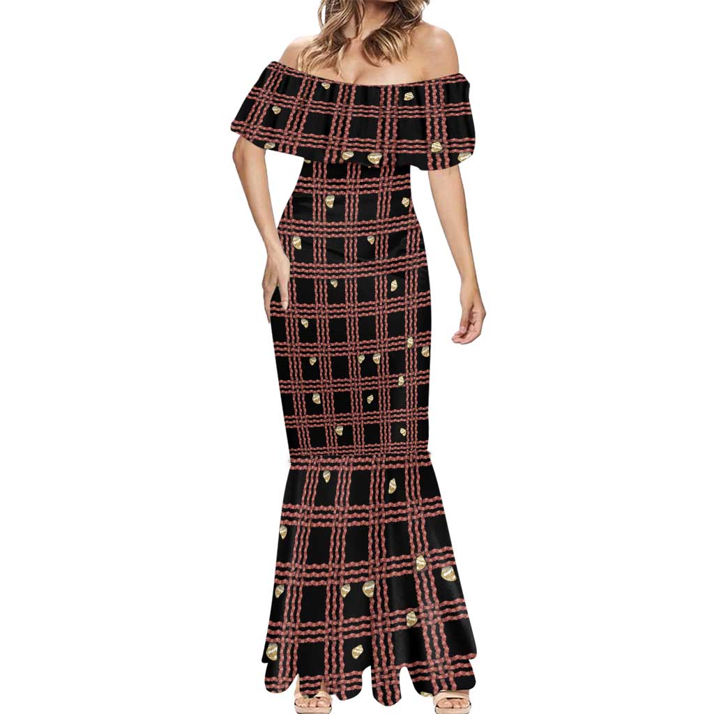 Hawaii Palaka Kahelelani Shell Lei Costume Mermaid Dress Plaid Patterns DT05 - Polynesian Pride
