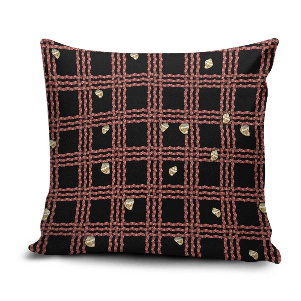 Hawaii Palaka Kahelelani Shell Lei Costume Pillow Cover Plaid Patterns DT05 Black - Polynesian Pride