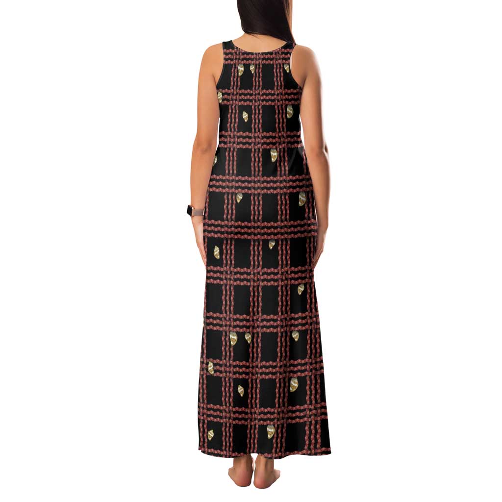 Hawaii Palaka Kahelelani Shell Lei Costume Tank Maxi Dress Plaid Patterns DT05 - Polynesian Pride