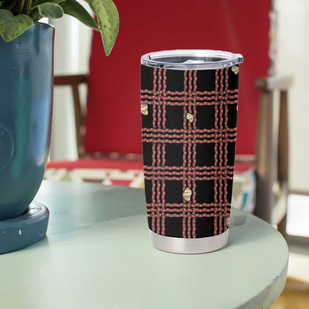 Hawaii Palaka Kahelelani Shell Lei Costume Tumbler Cup Plaid Patterns DT05 - Polynesian Pride