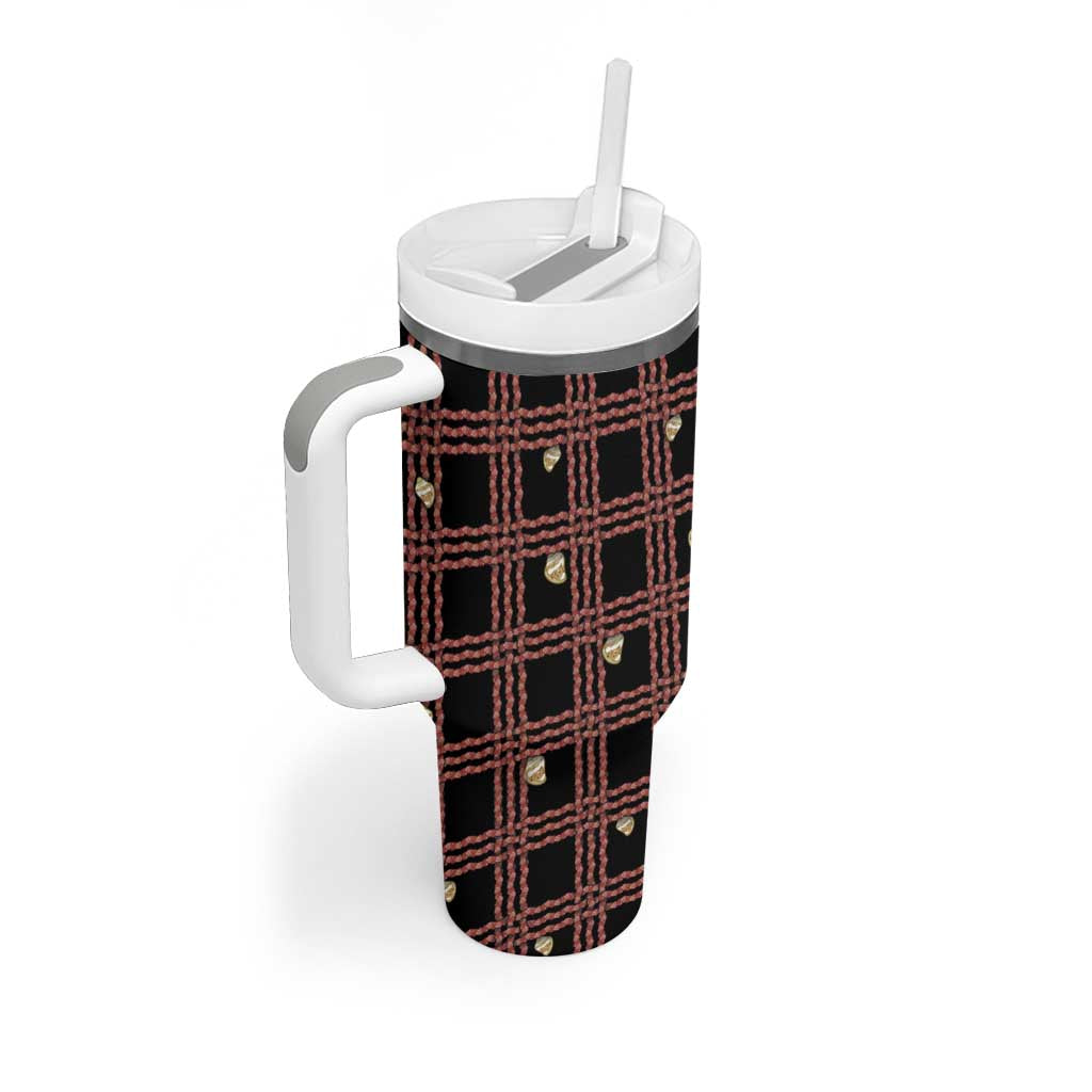 Hawaii Palaka Kahelelani Shell Lei Costume Tumbler With Handle Plaid Patterns DT05 - Polynesian Pride
