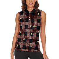 Hawaii Palaka Kahelelani Shell Lei Costume Women Sleeveless Polo Shirt Plaid Patterns DT05 - Polynesian Pride