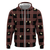 Hawaii Palaka Kahelelani Shell Lei Costume Zip Hoodie Plaid Patterns DT05 Zip Hoodie Black - Polynesian Pride